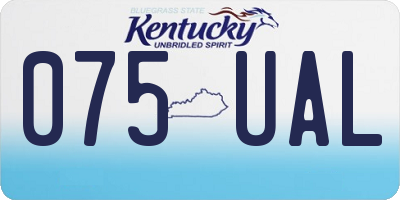KY license plate 075UAL