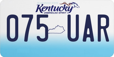 KY license plate 075UAR