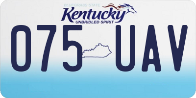 KY license plate 075UAV