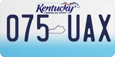 KY license plate 075UAX
