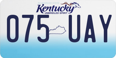 KY license plate 075UAY