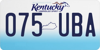 KY license plate 075UBA