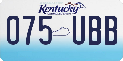 KY license plate 075UBB
