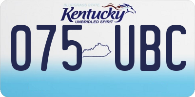 KY license plate 075UBC