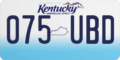 KY license plate 075UBD