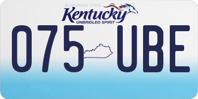 KY license plate 075UBE