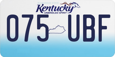 KY license plate 075UBF