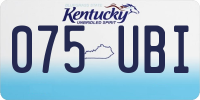 KY license plate 075UBI