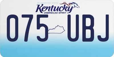 KY license plate 075UBJ