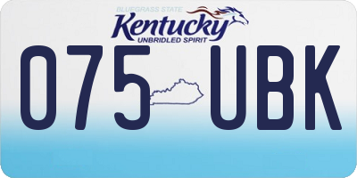 KY license plate 075UBK