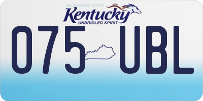 KY license plate 075UBL