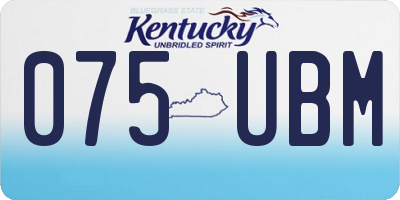 KY license plate 075UBM