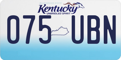 KY license plate 075UBN