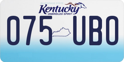 KY license plate 075UBO