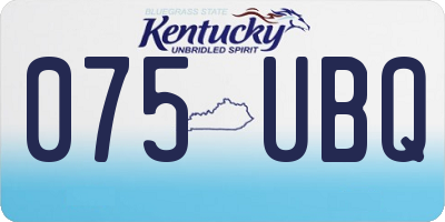 KY license plate 075UBQ