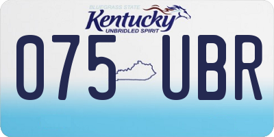 KY license plate 075UBR
