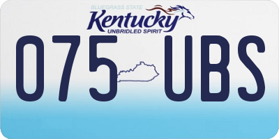 KY license plate 075UBS
