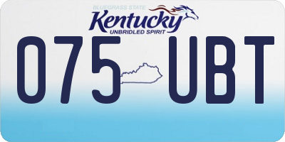 KY license plate 075UBT