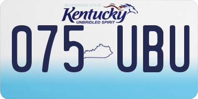 KY license plate 075UBU