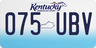 KY license plate 075UBV
