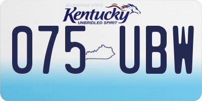 KY license plate 075UBW