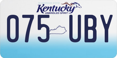 KY license plate 075UBY