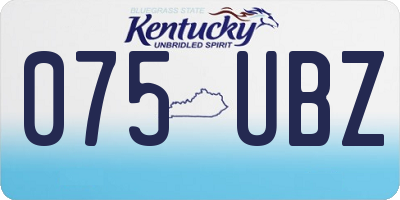 KY license plate 075UBZ