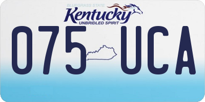 KY license plate 075UCA