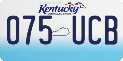 KY license plate 075UCB
