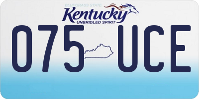 KY license plate 075UCE