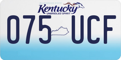 KY license plate 075UCF