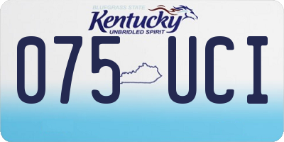 KY license plate 075UCI