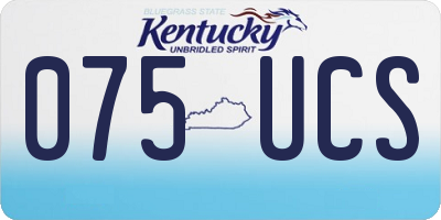 KY license plate 075UCS