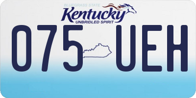 KY license plate 075UEH
