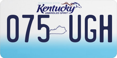 KY license plate 075UGH