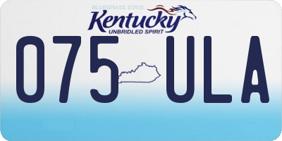 KY license plate 075ULA