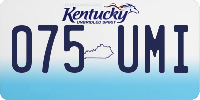 KY license plate 075UMI