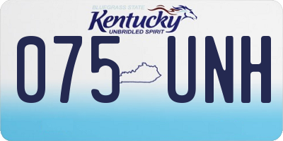 KY license plate 075UNH