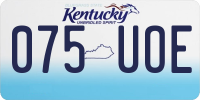 KY license plate 075UOE