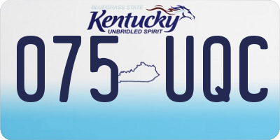 KY license plate 075UQC