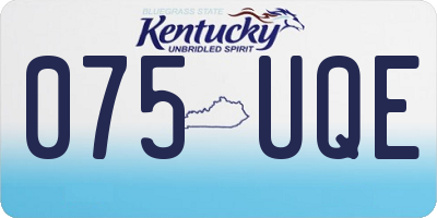 KY license plate 075UQE