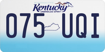 KY license plate 075UQI