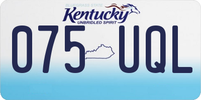 KY license plate 075UQL