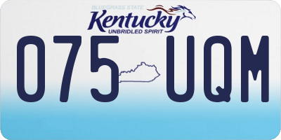 KY license plate 075UQM