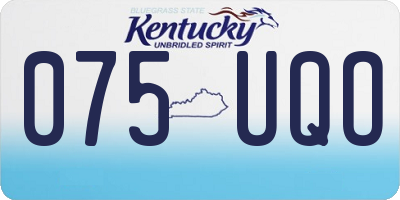 KY license plate 075UQO