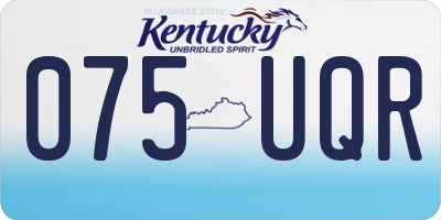 KY license plate 075UQR