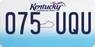 KY license plate 075UQU