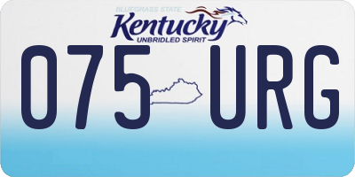 KY license plate 075URG