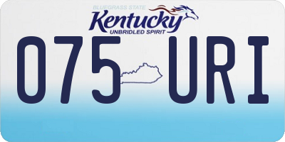 KY license plate 075URI
