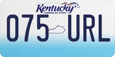 KY license plate 075URL